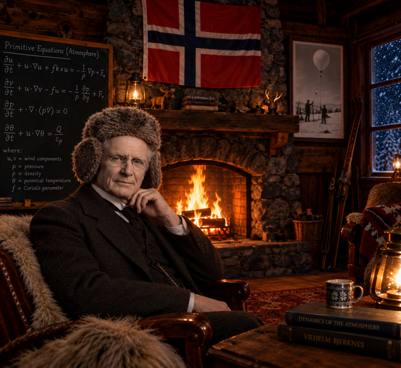 AI rendering of Bjerknes in a ski lodge